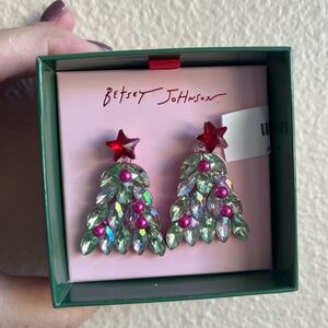 Betsey Johnson Christmas Tree Earrings